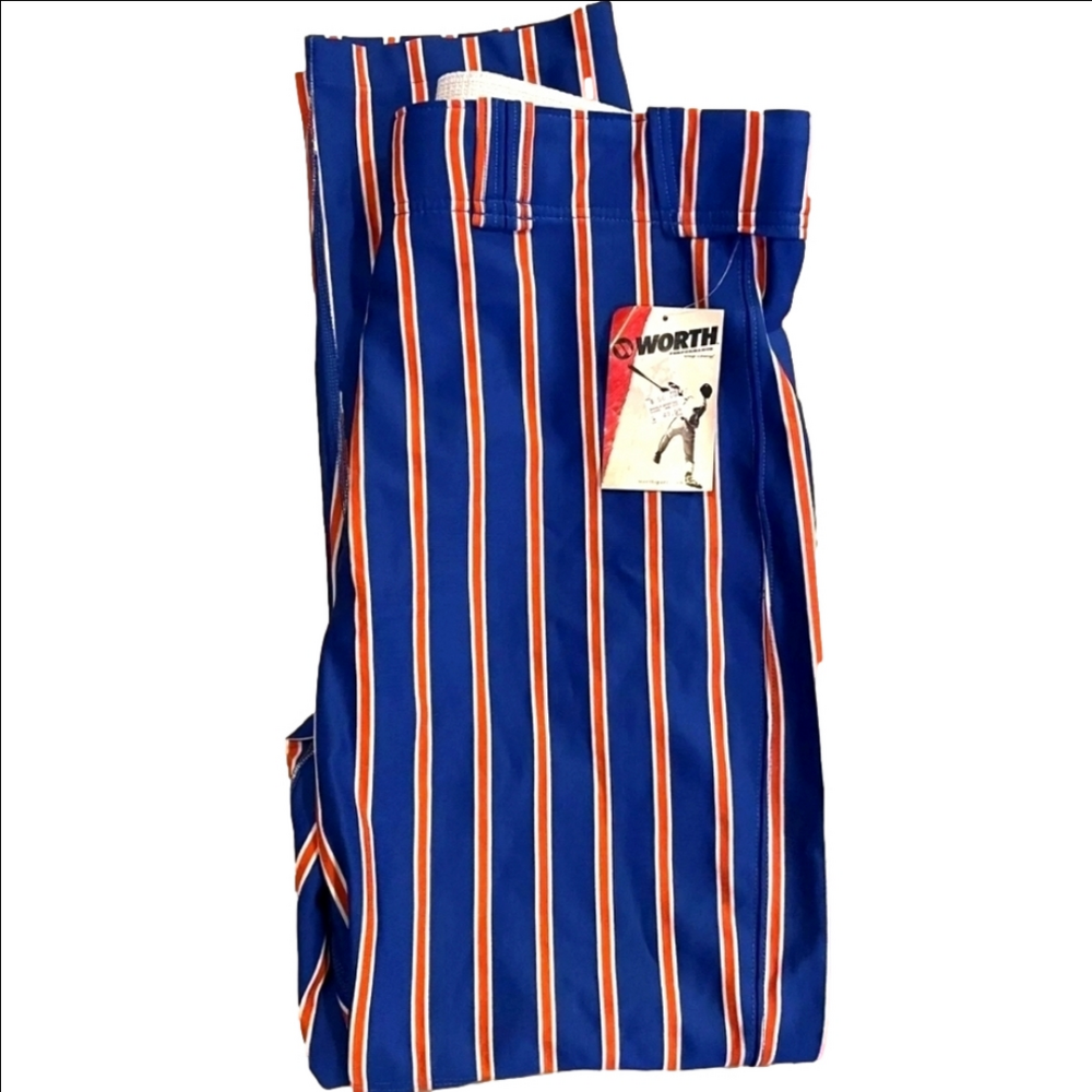 New Worth Baseball Or Softball Pants Blue Orange Red and White Pinstrips Unisex